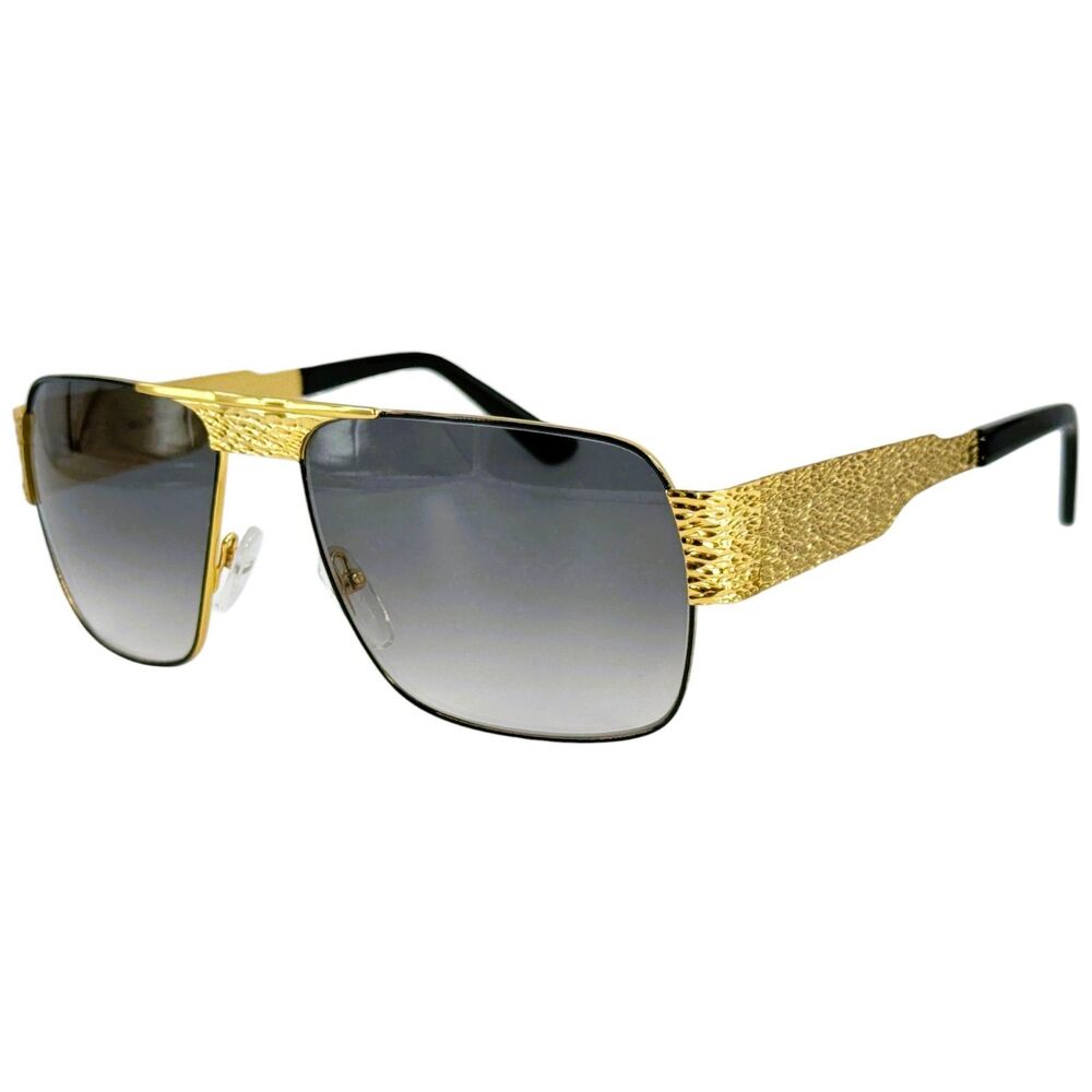 Goliath XXXV Mens Metal Sunglass Black 60-17 Gray Gradient Lenses Italy